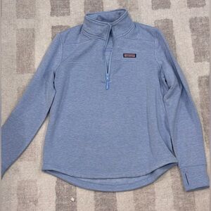 Vineyard Vines Men's Light Blue Zip-Up The Shep Shirt